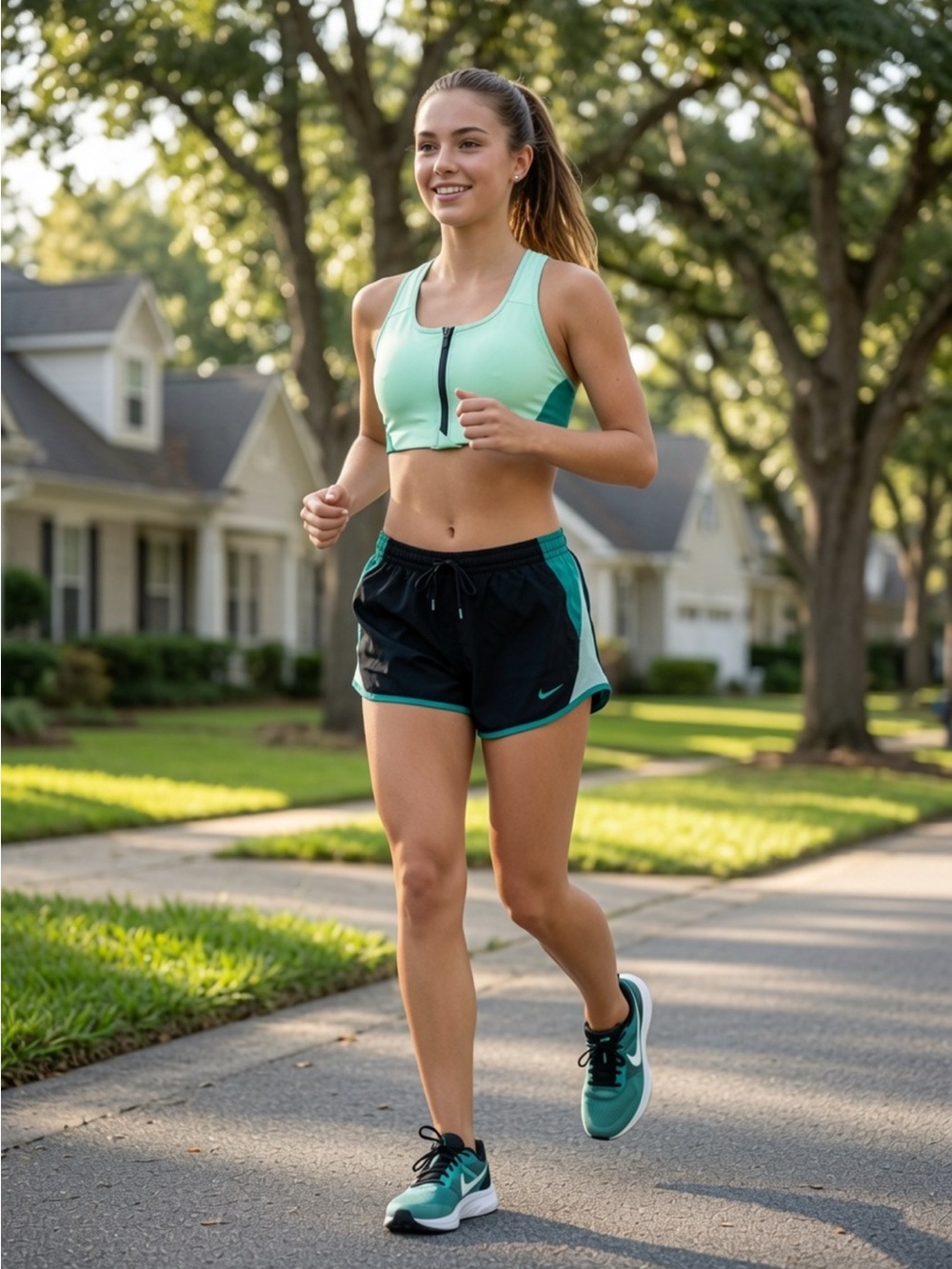 Nike Dri Fit Shape high-support zipped sports bra Matching Tempo Short Set (M)